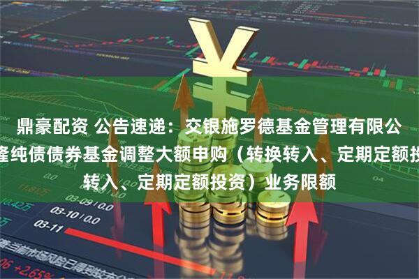 鼎豪配资 公告速递：交银施罗德基金管理有限公司关于交银裕隆纯债债券基金调整大额申购（转换转入、定期定额投资）业务限额